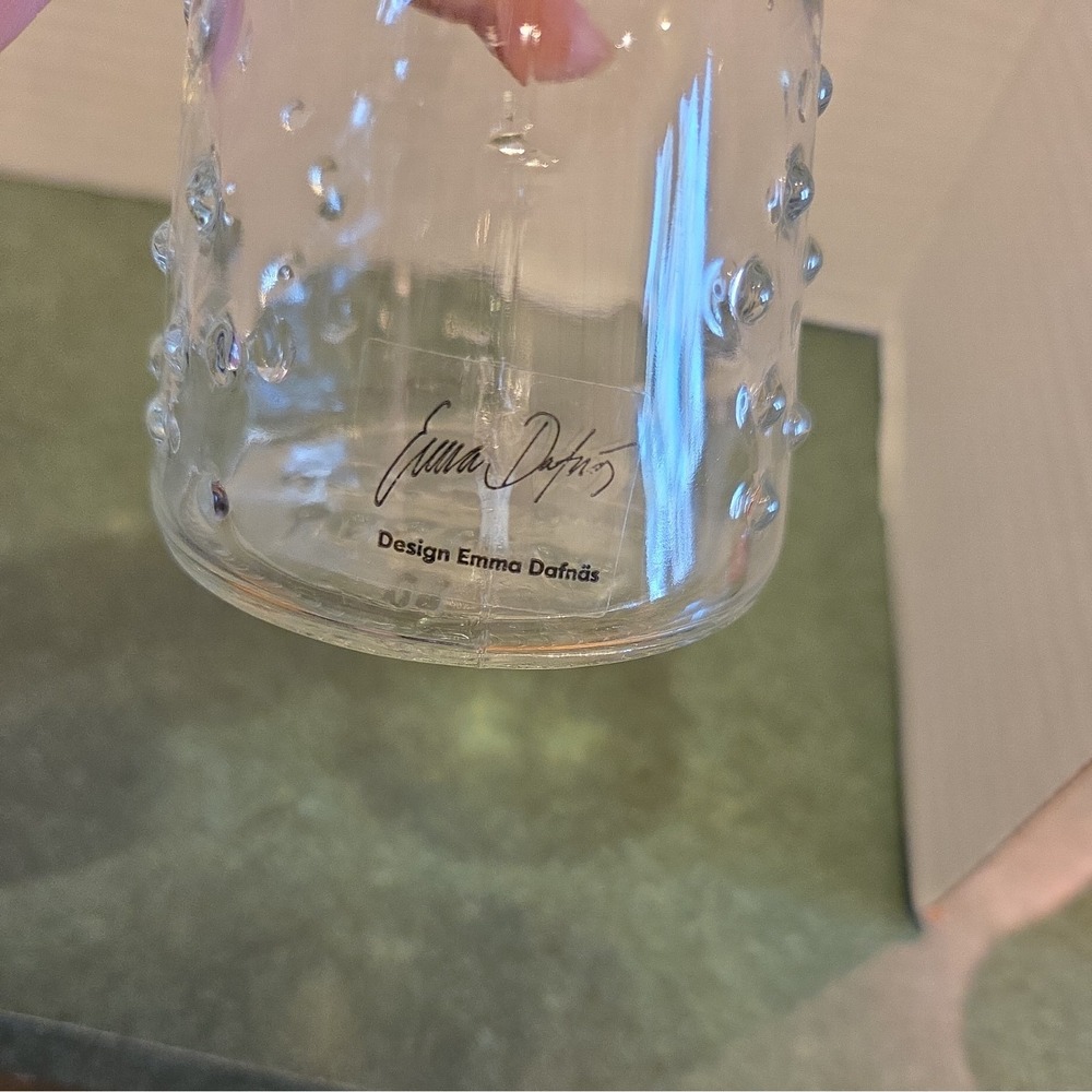 SET OF 2 IKEA GLASS BUD VASES #15234 7 1/8" TALL DESIGNED BY EMMA DAFANAS - Picture 3 of 7